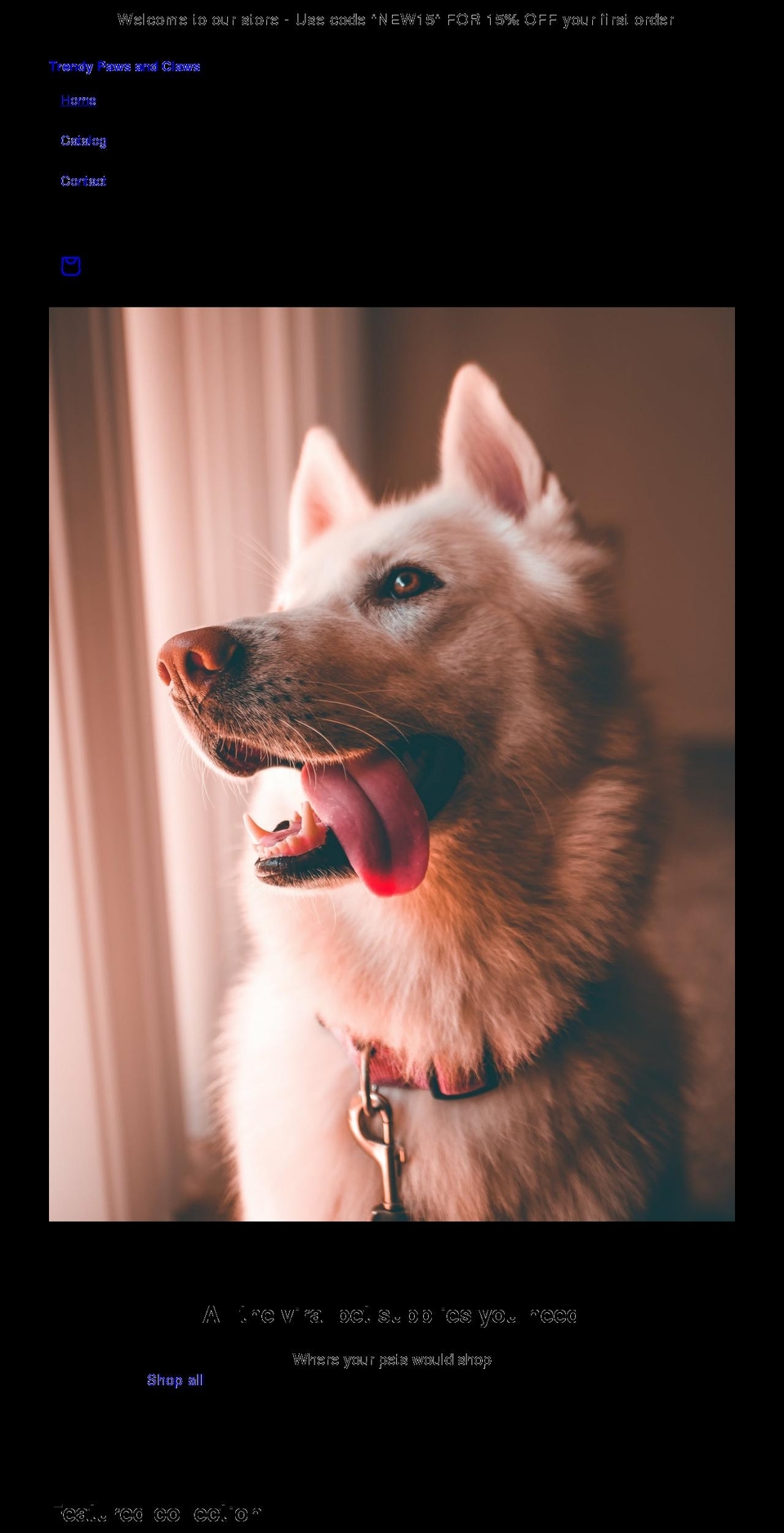 trendypawsandclaws.com shopify website screenshot