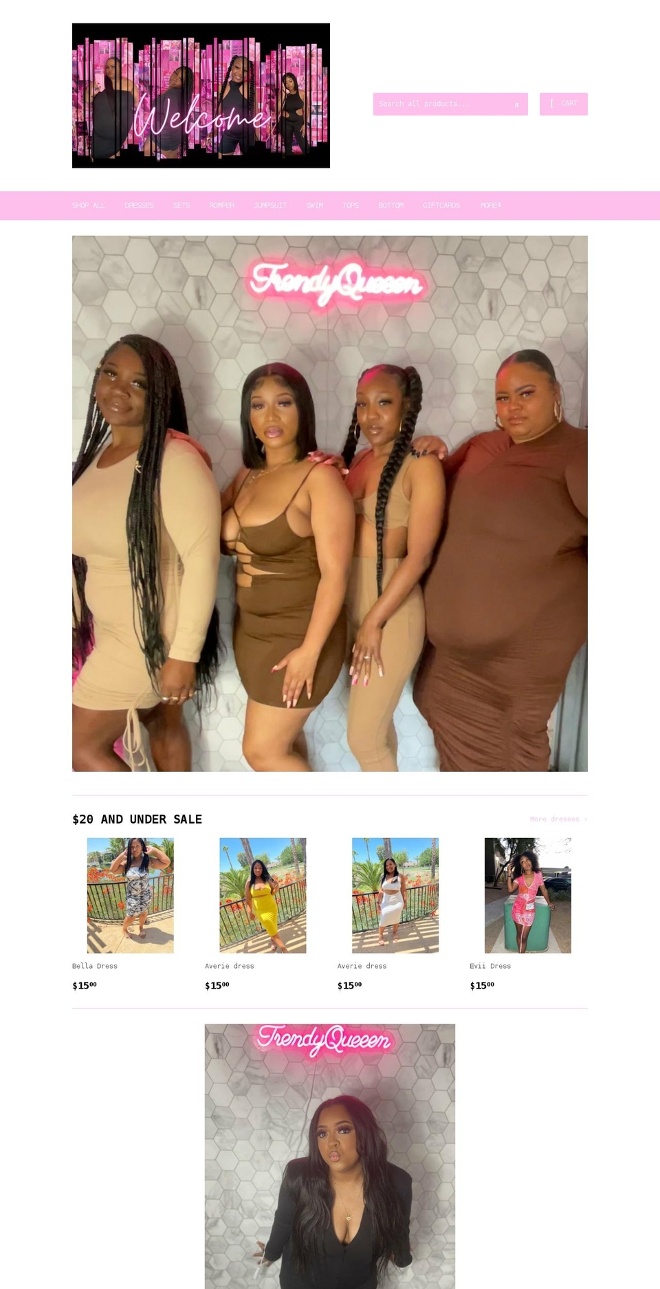 trendyqueeen.com shopify website screenshot