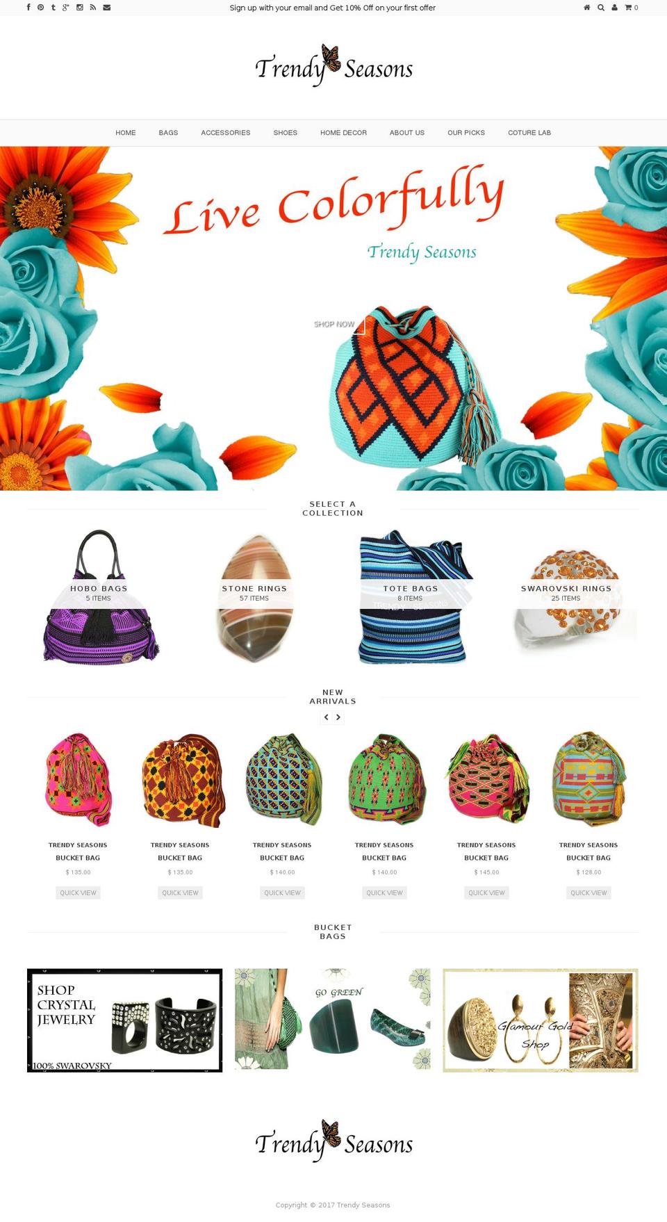 trendyseasons.com shopify website screenshot