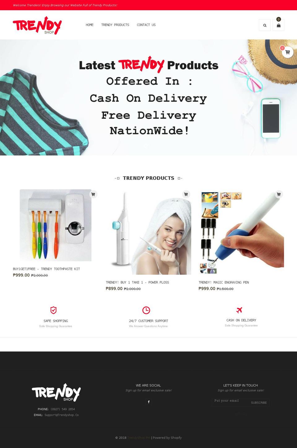 trendyshop.co shopify website screenshot