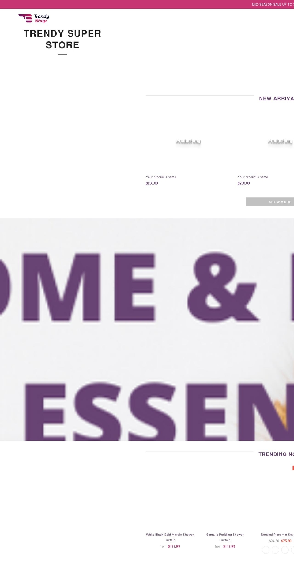 trendyshopexpress.com shopify website screenshot