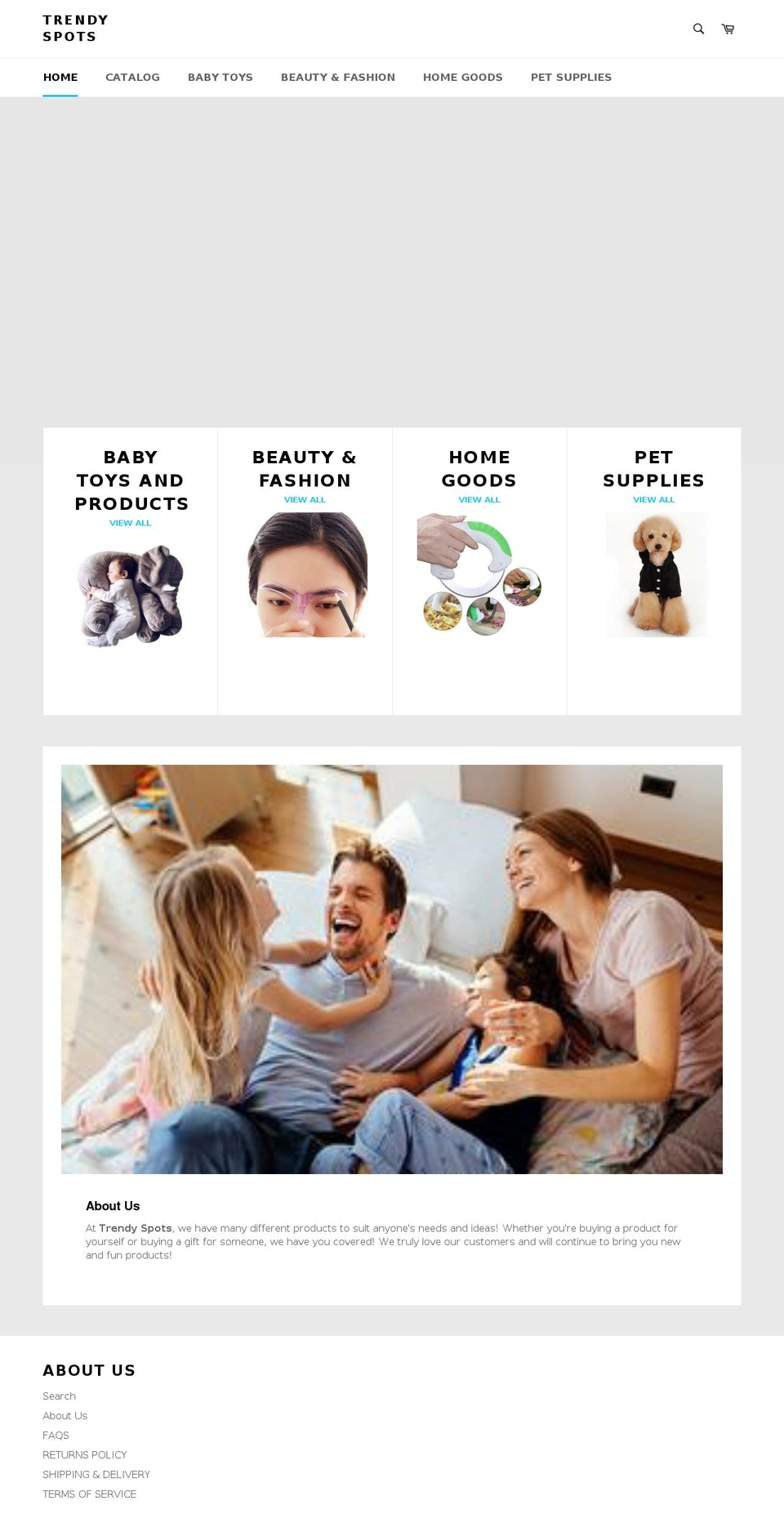 trendyspot.net shopify website screenshot