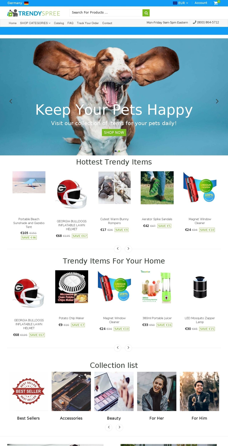 trendyspree.com shopify website screenshot