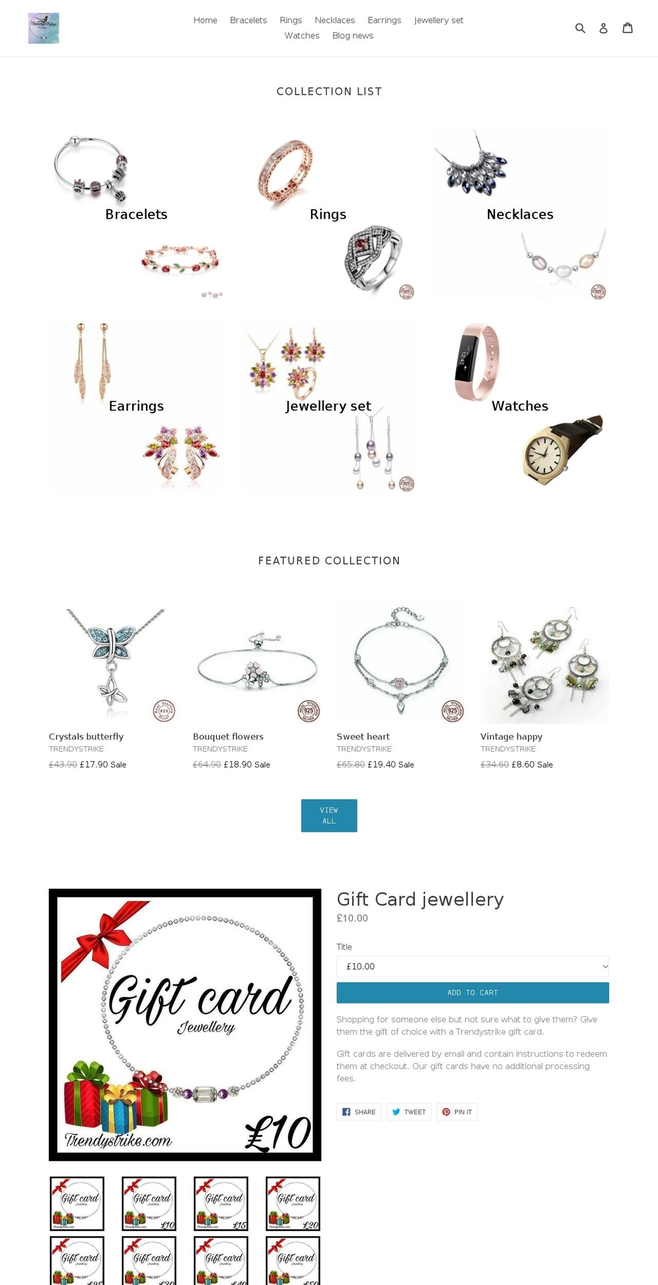 trendystrike.com shopify website screenshot