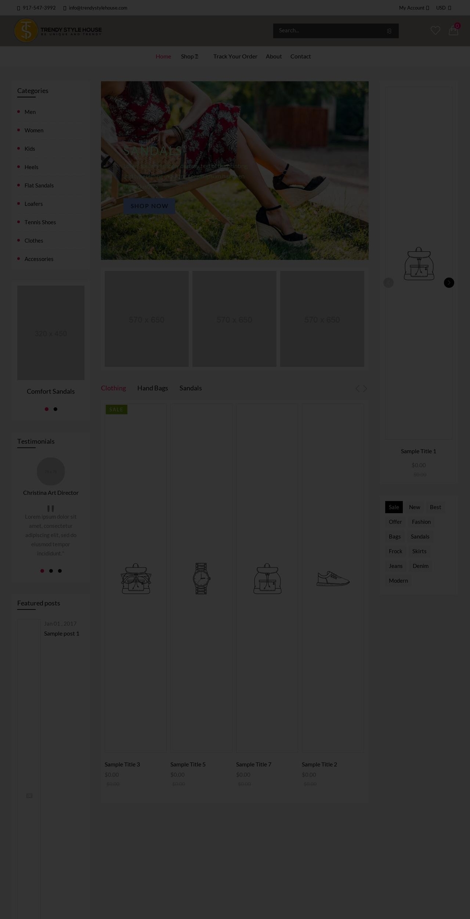 Premium theme Shopify theme site example trendystylehouse.com