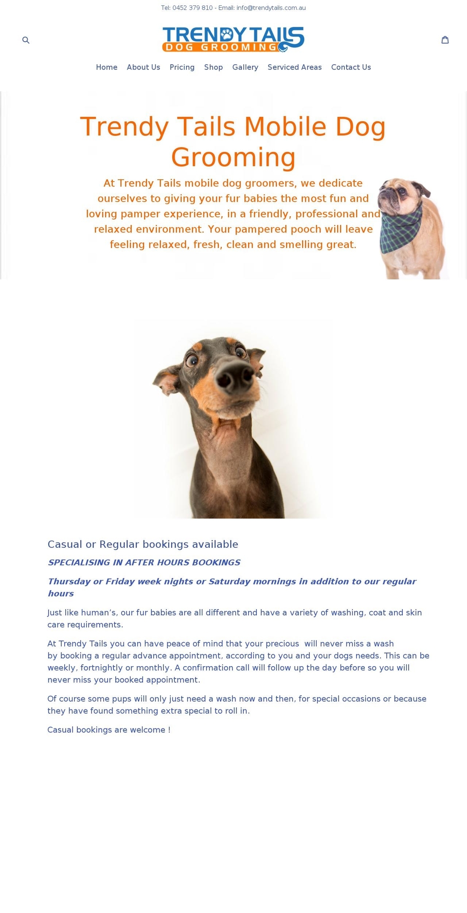 trendytails.com.au shopify website screenshot