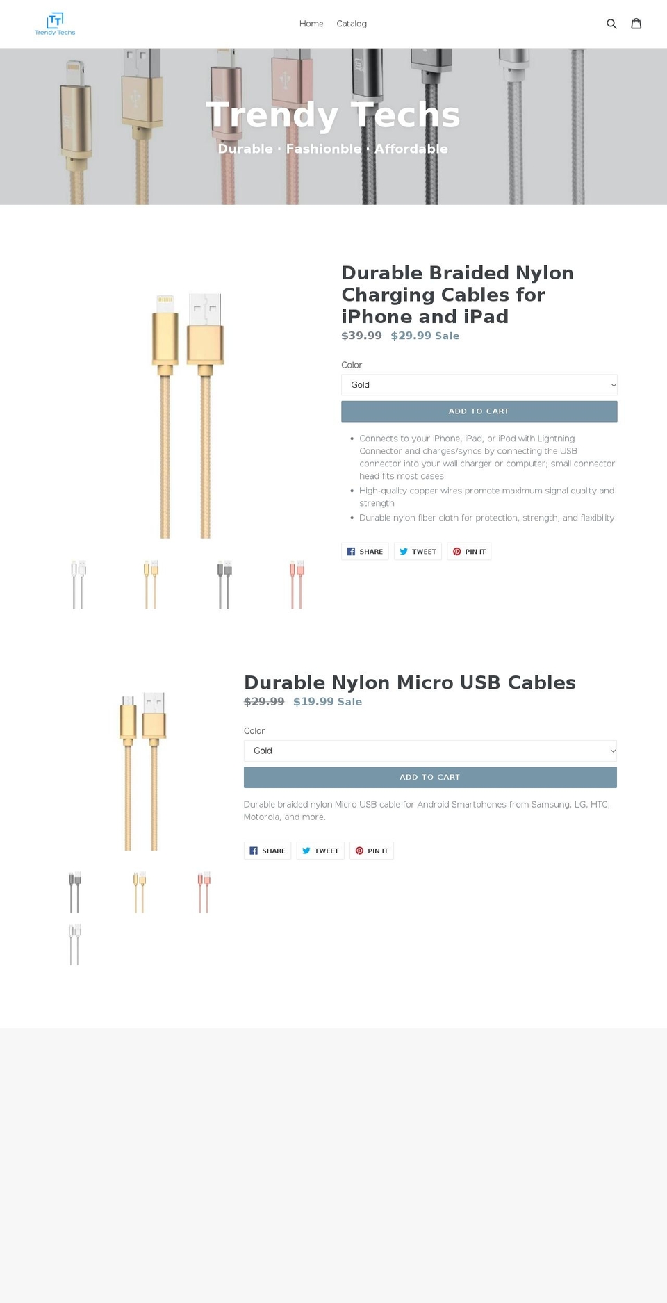 trendytechs.net shopify website screenshot