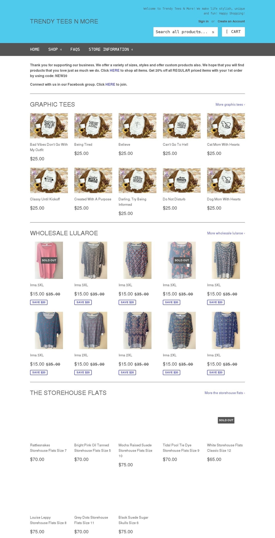 trendyteesnmore.com shopify website screenshot