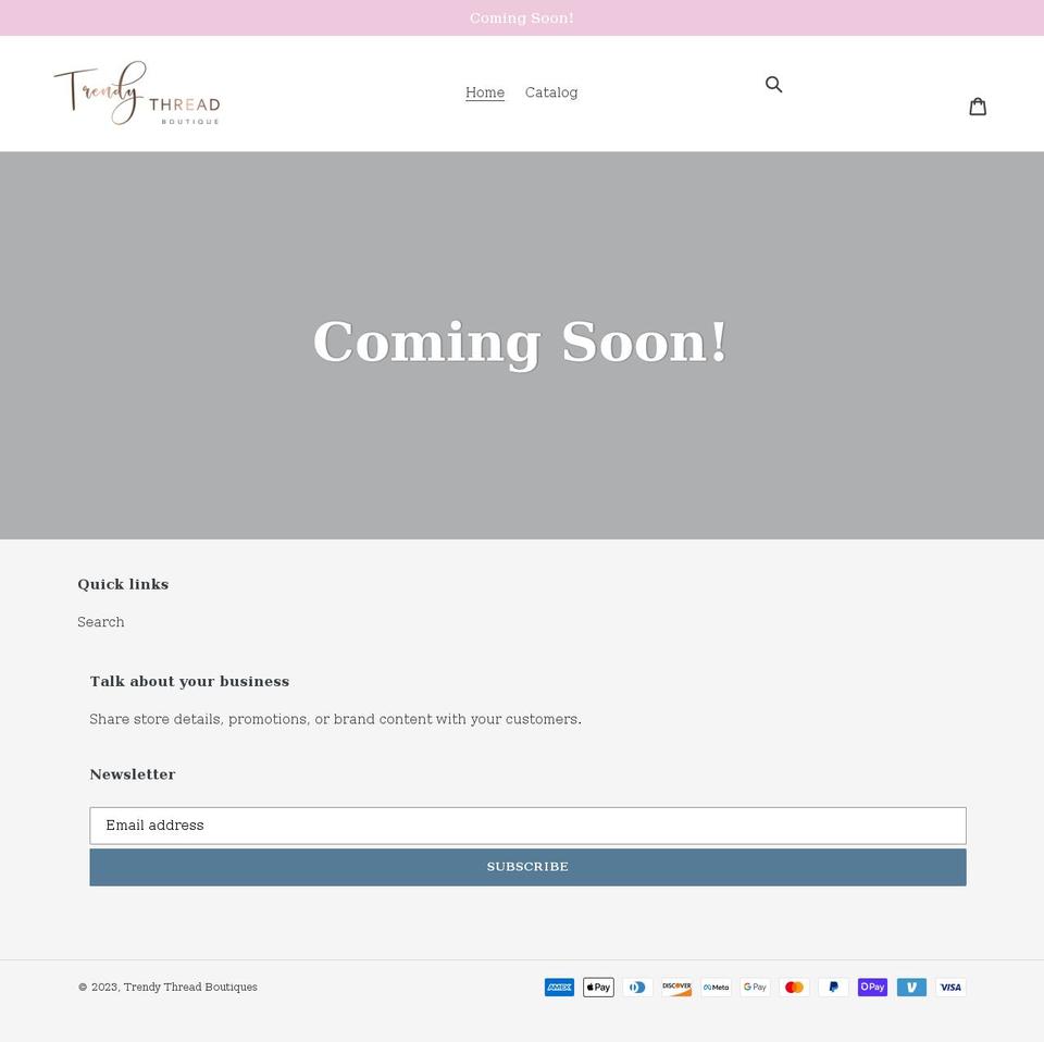 trendythreadboutique.com shopify website screenshot