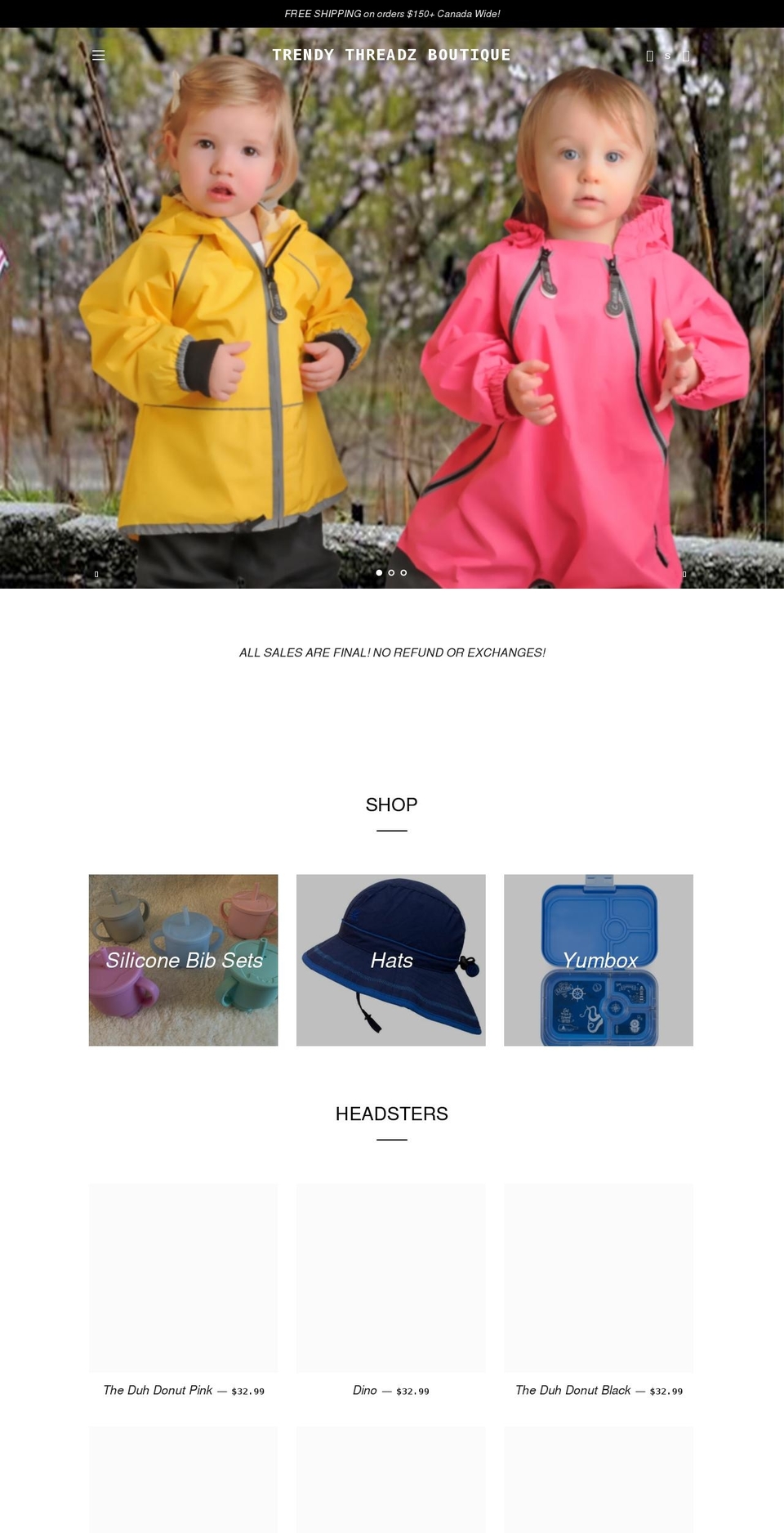 trendythreadz-boutique.com shopify website screenshot