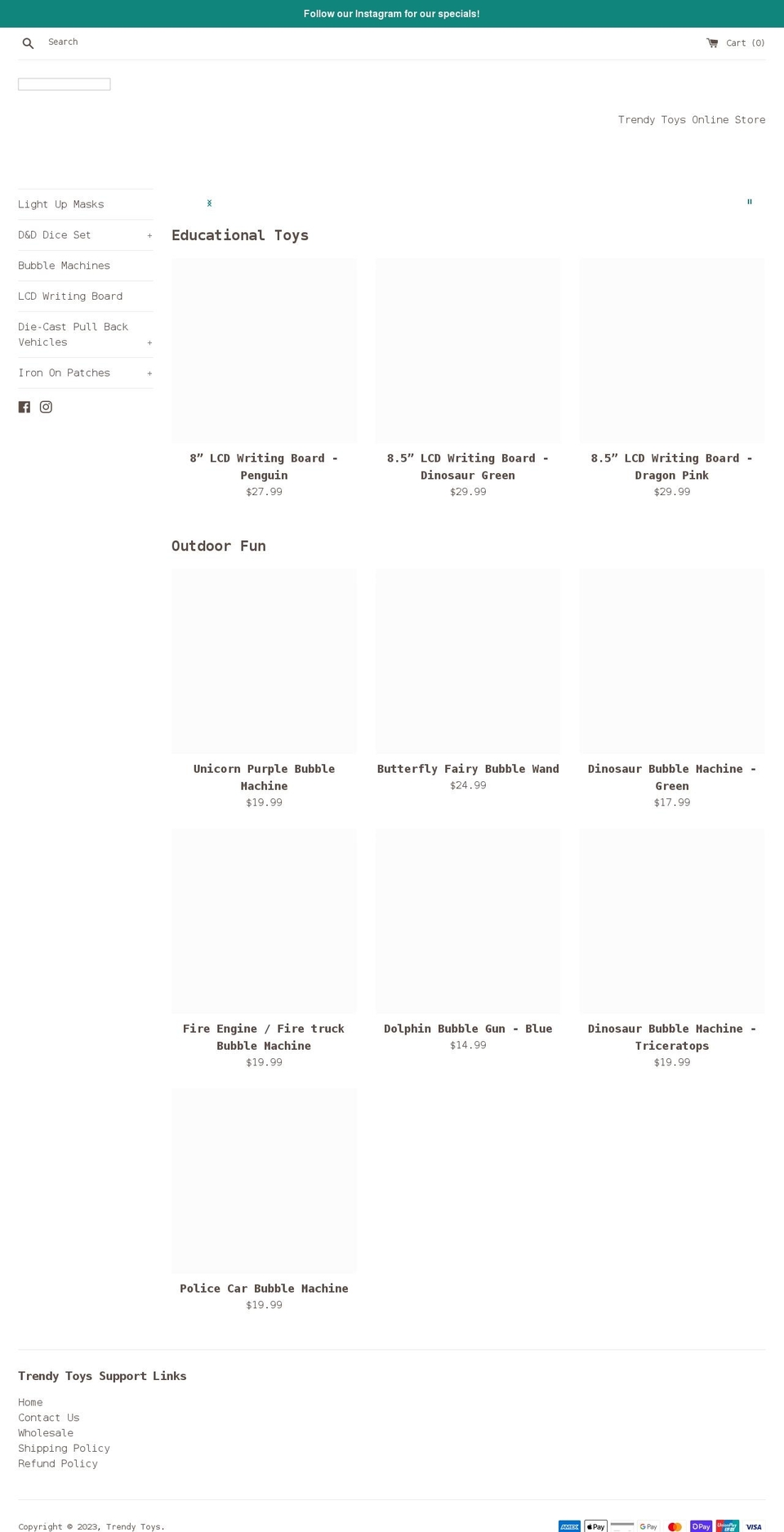 trendytoys.com.au shopify website screenshot