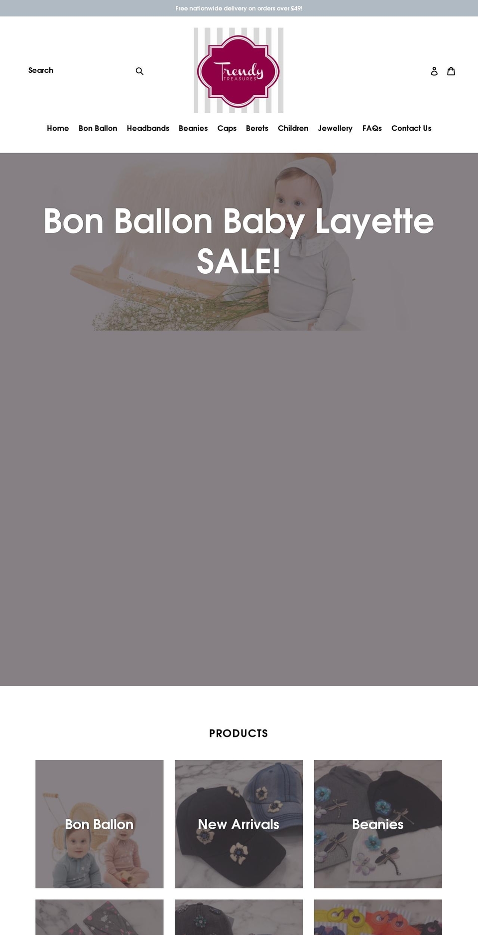 trendytreasures.co.uk shopify website screenshot