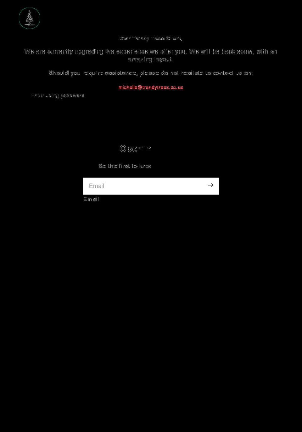 trendytrees.co.za shopify website screenshot
