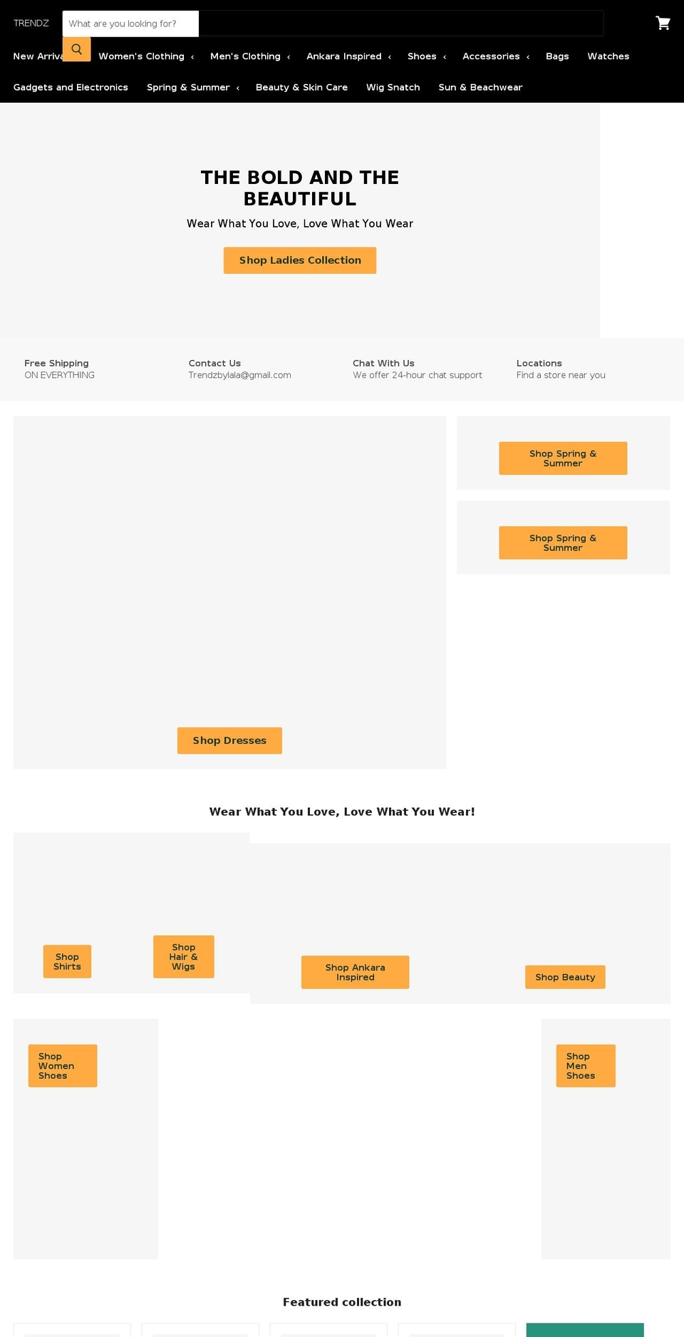 trendzbylala.com — Shopify storefront screenshot