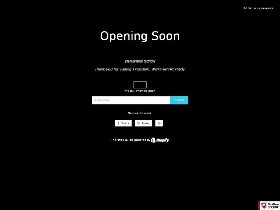 trendzik.com shopify website screenshot