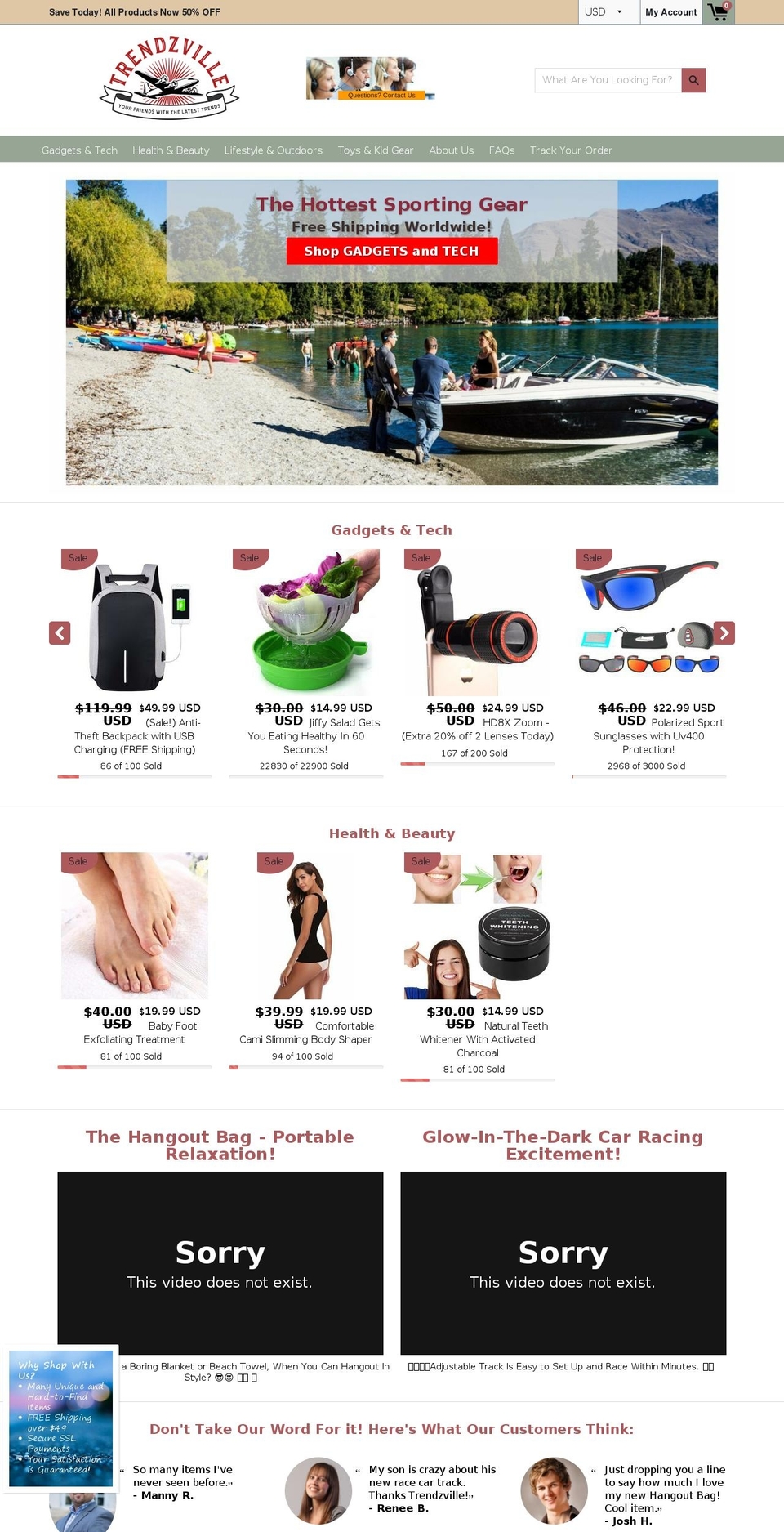 trendzville.com — Shopify storefront screenshot