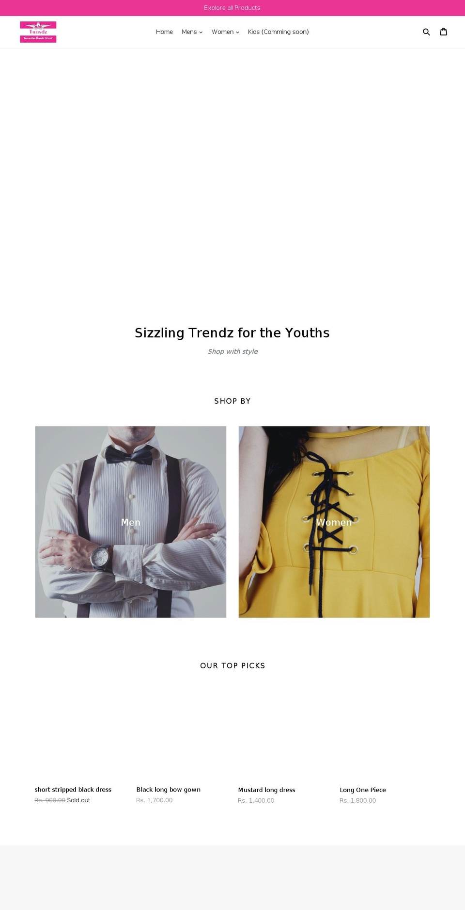 trendzyoungistan.com shopify website screenshot