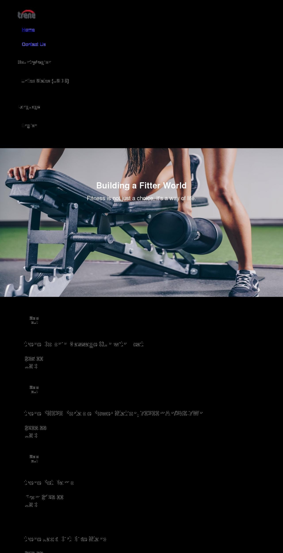 trene.com shopify website screenshot