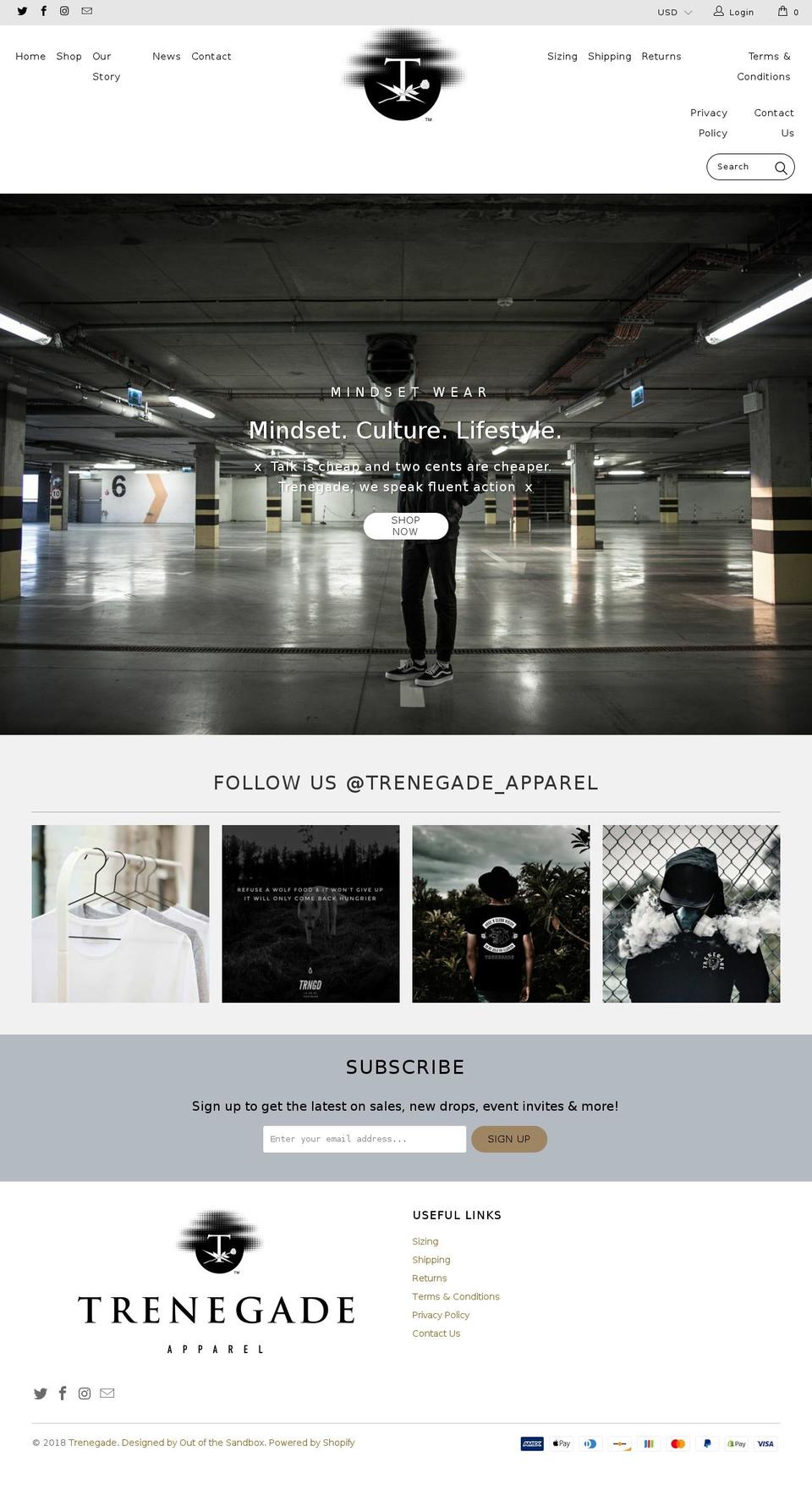 trenegade.com — Shopify storefront screenshot