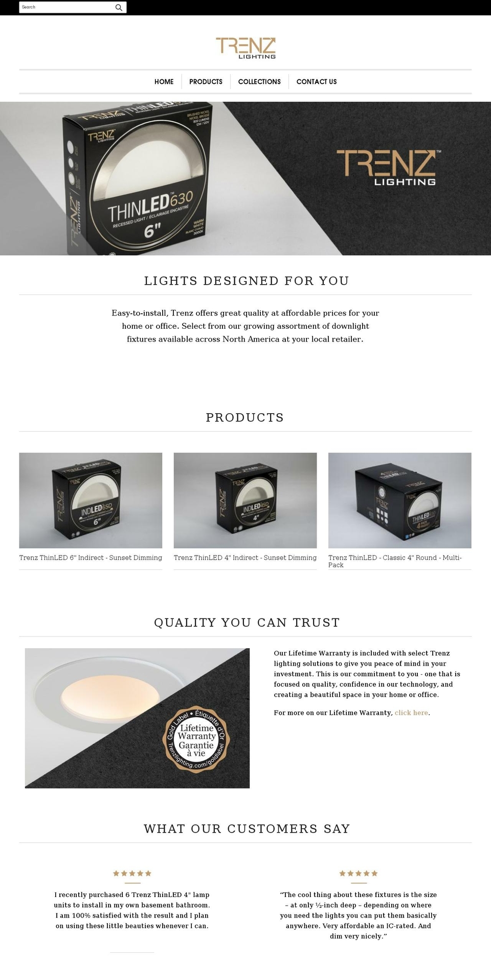 trenzlighting.com shopify website screenshot