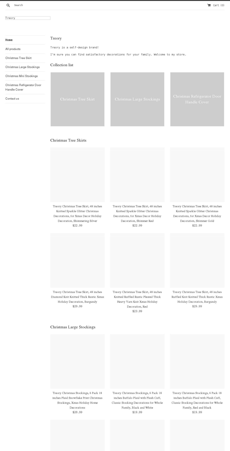 treory.com shopify website screenshot
