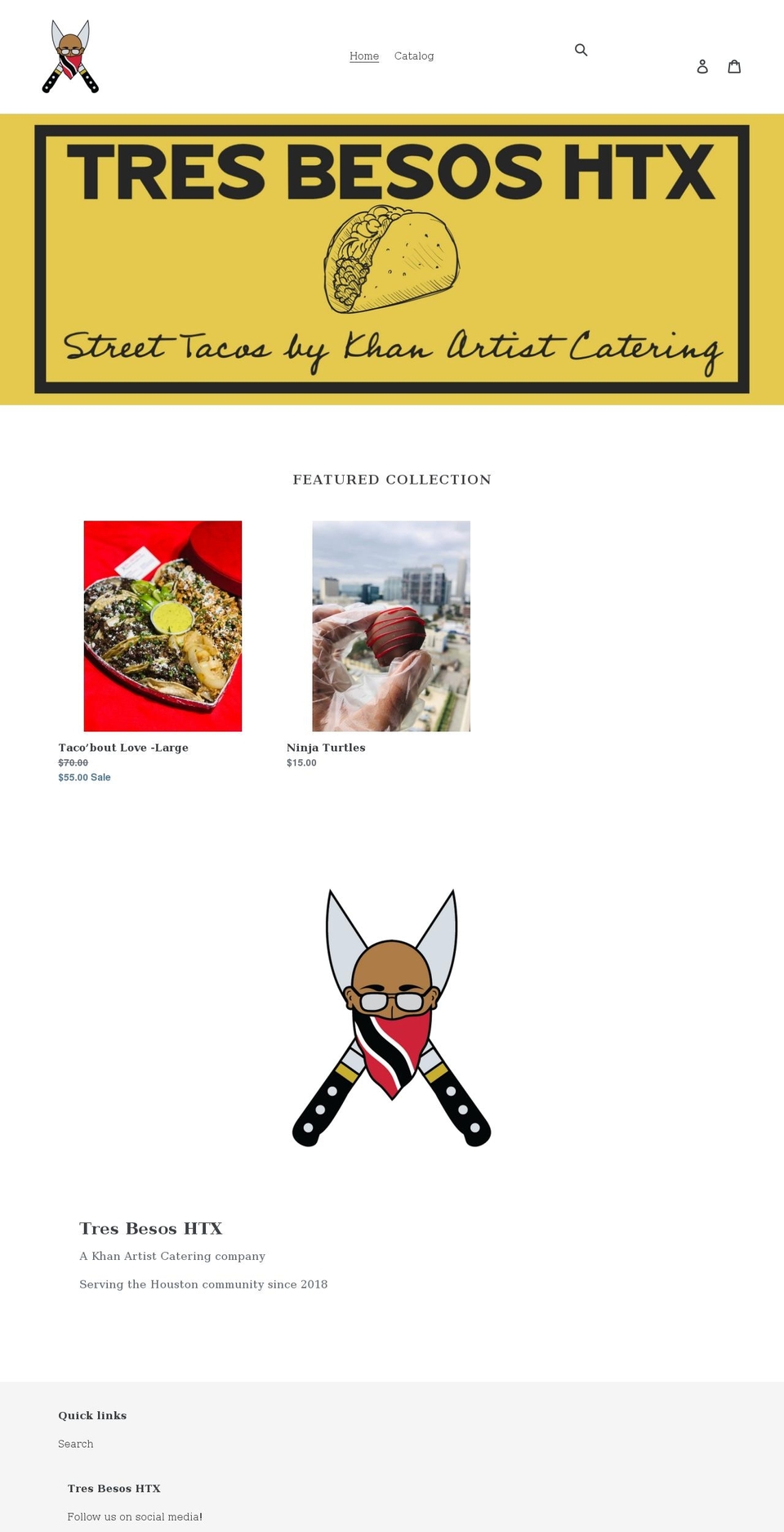 tresbesoshtx.com shopify website screenshot