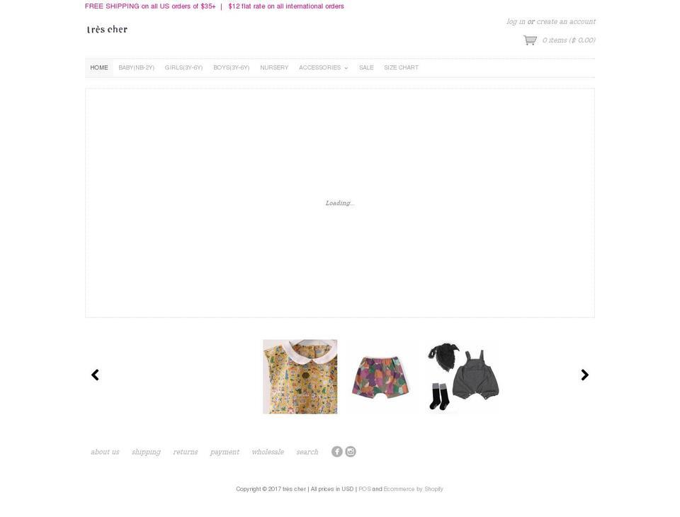 treschernyc.com shopify website screenshot