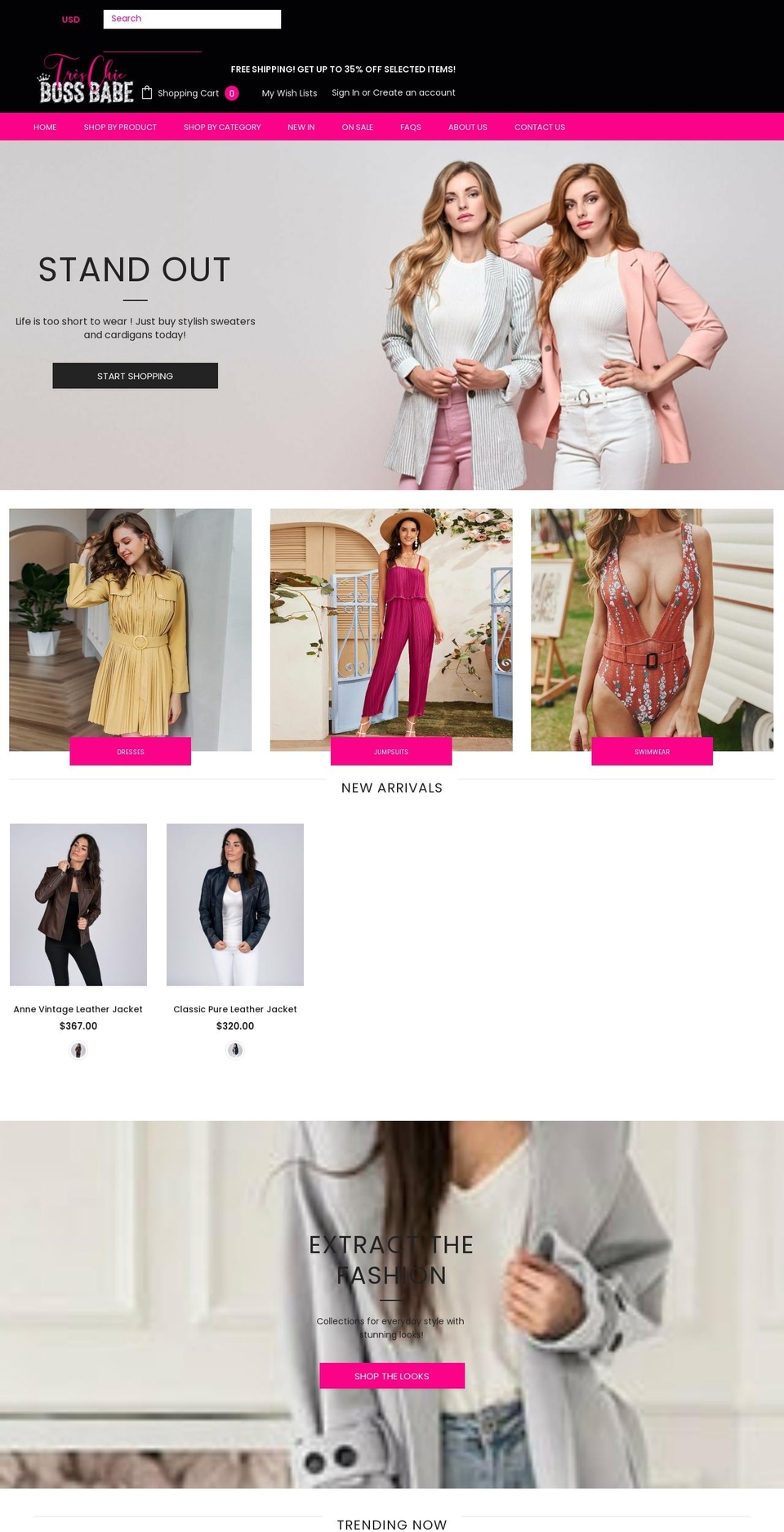 treschicbossbabe.com shopify website screenshot