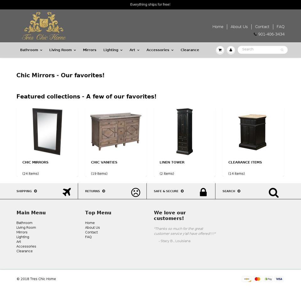 treschichome.us shopify website screenshot