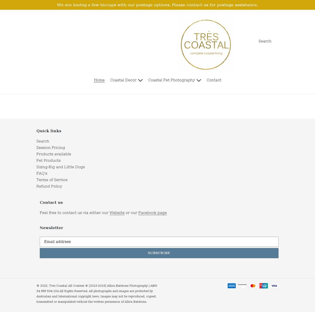 trescoastal.com.au shopify website screenshot