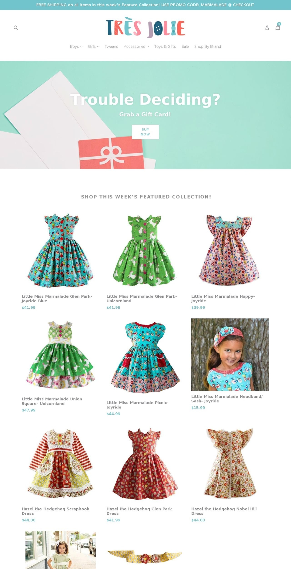 tresjolieboutiquela.com — Shopify storefront screenshot