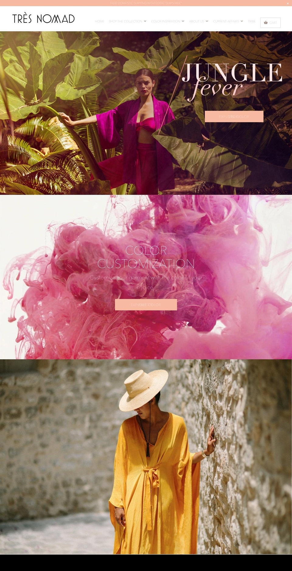 tresnomad.com shopify website screenshot