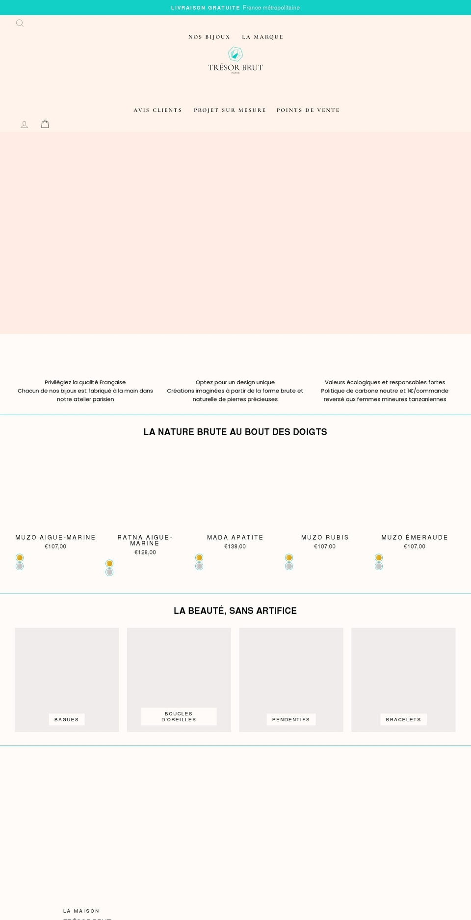 tresorbrutparis.com shopify website screenshot