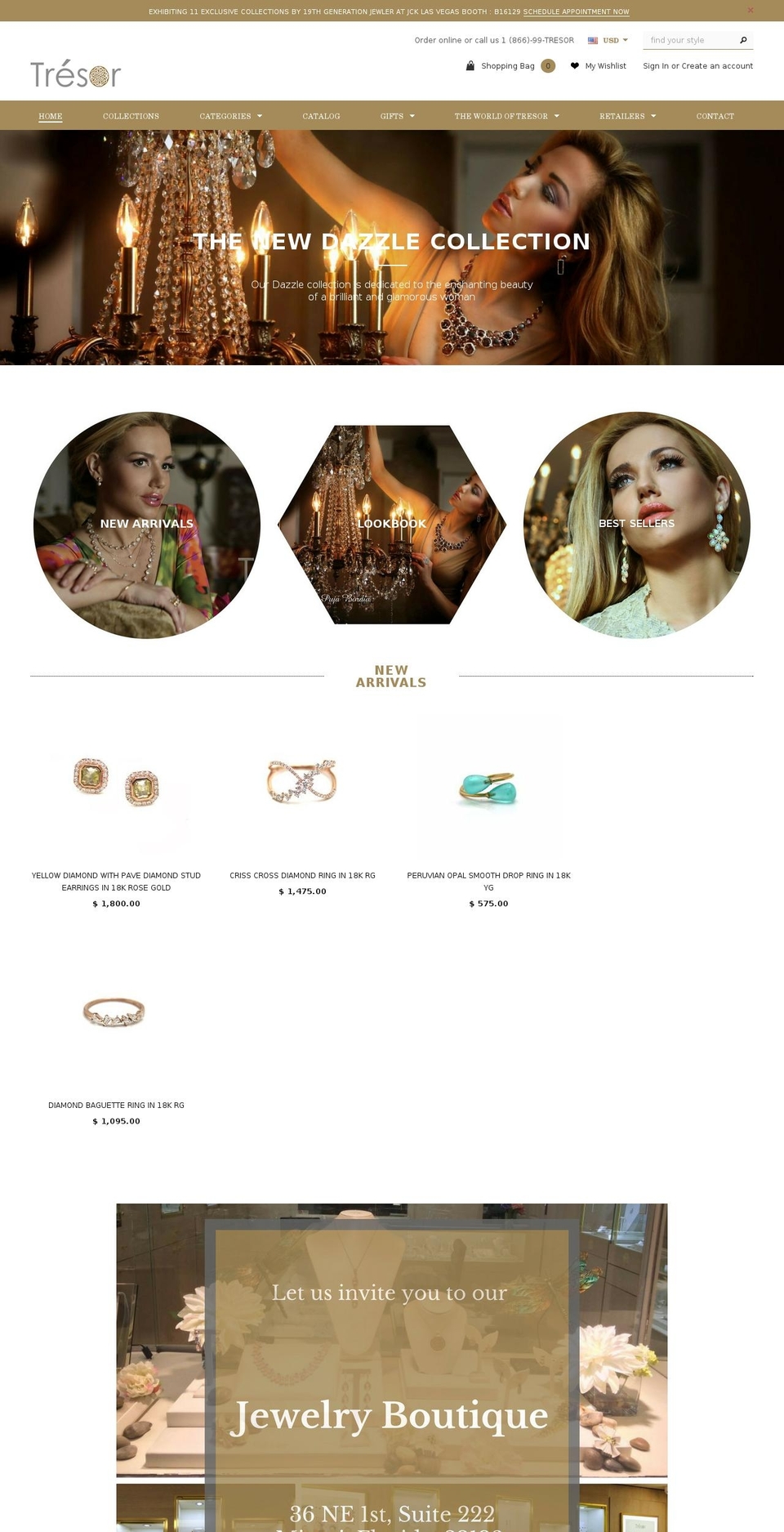 tresorcollection.com shopify website screenshot