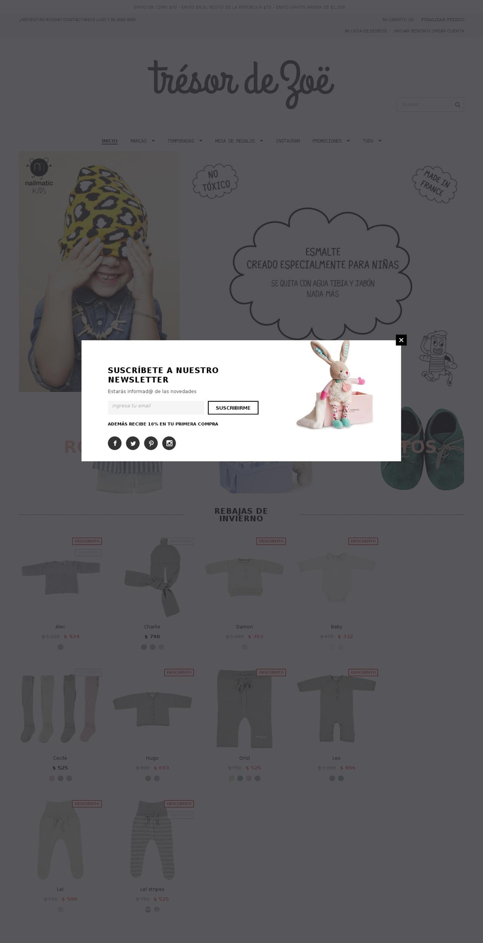 tresordezoe.com shopify website screenshot