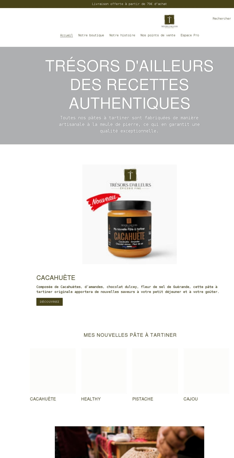 tresorsdailleurs.fr shopify website screenshot