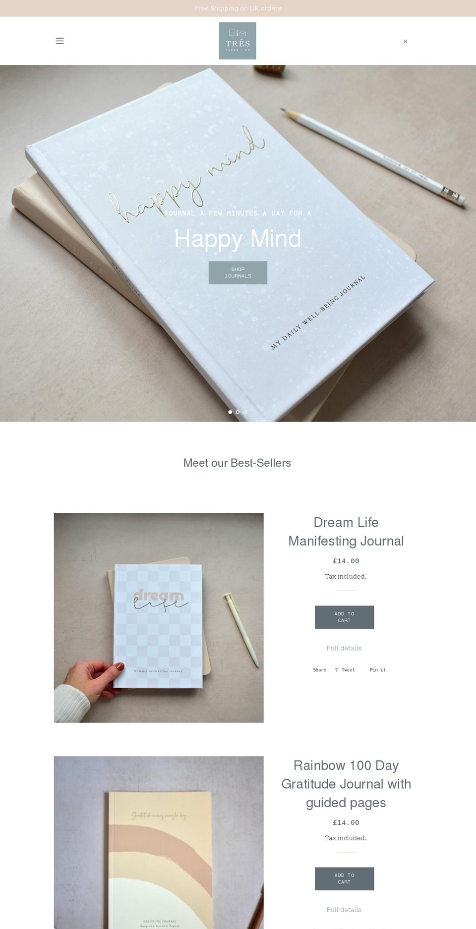 trespaperco.com shopify website screenshot