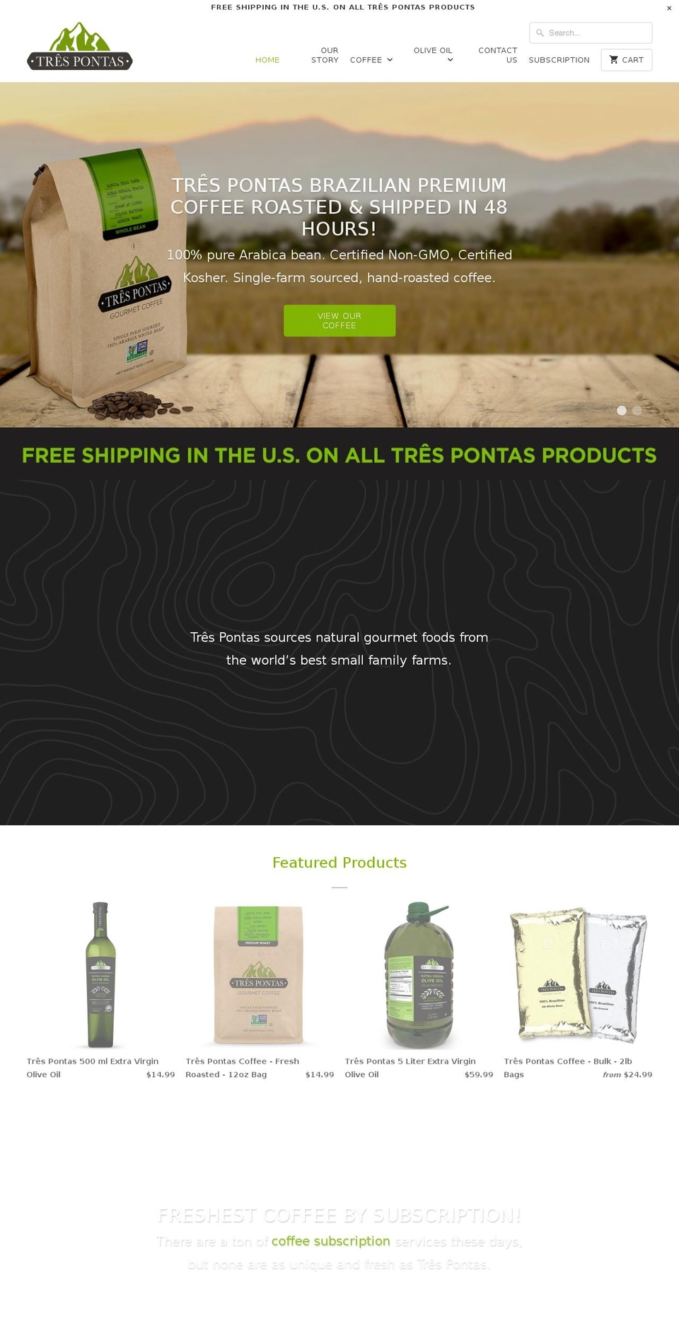 trespontas.com shopify website screenshot