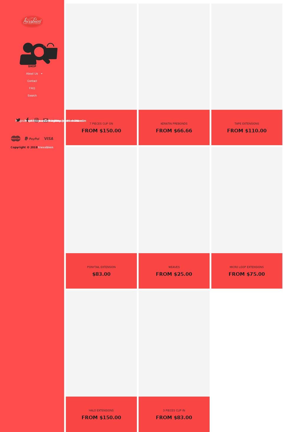 tressbien.com shopify website screenshot