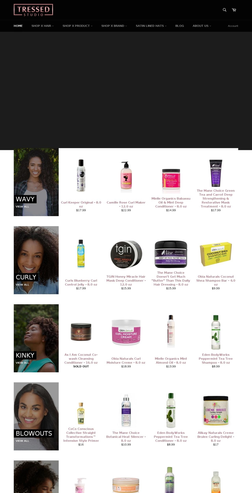 tressedstudio.com — Shopify storefront screenshot