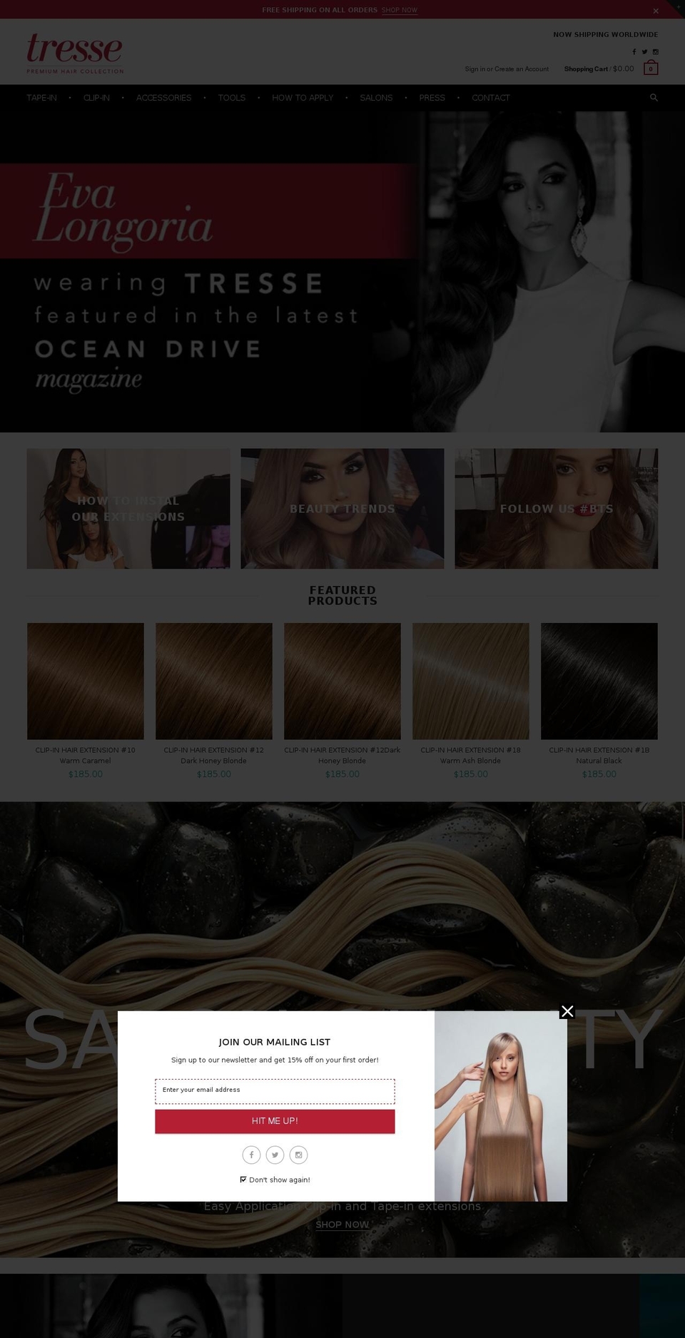 rt-material-v1-4 Shopify theme site example tressehair.com