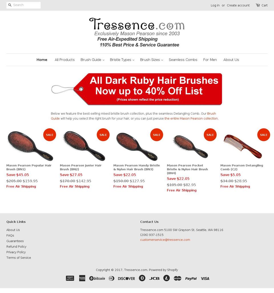 tressence.com shopify website screenshot