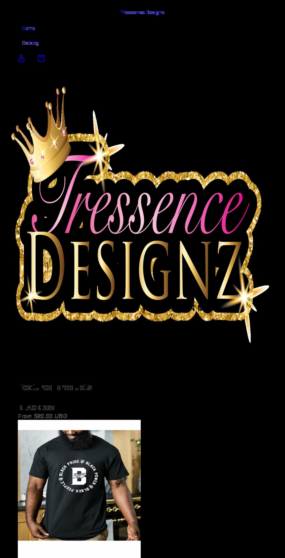 tressencedesignz.com shopify website screenshot