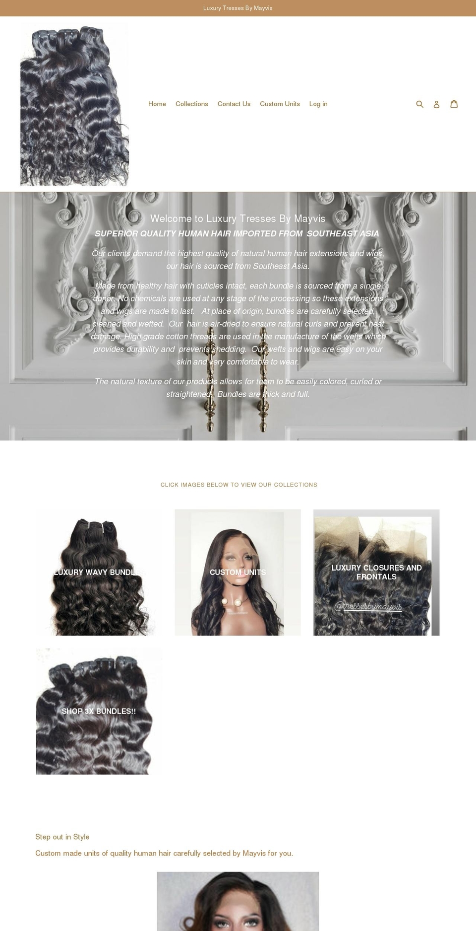 tressesbymayvis.com — Shopify storefront screenshot