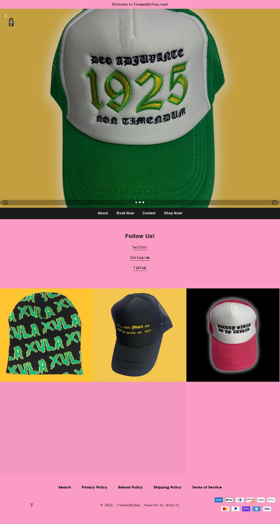 tressesbynay.com shopify website screenshot