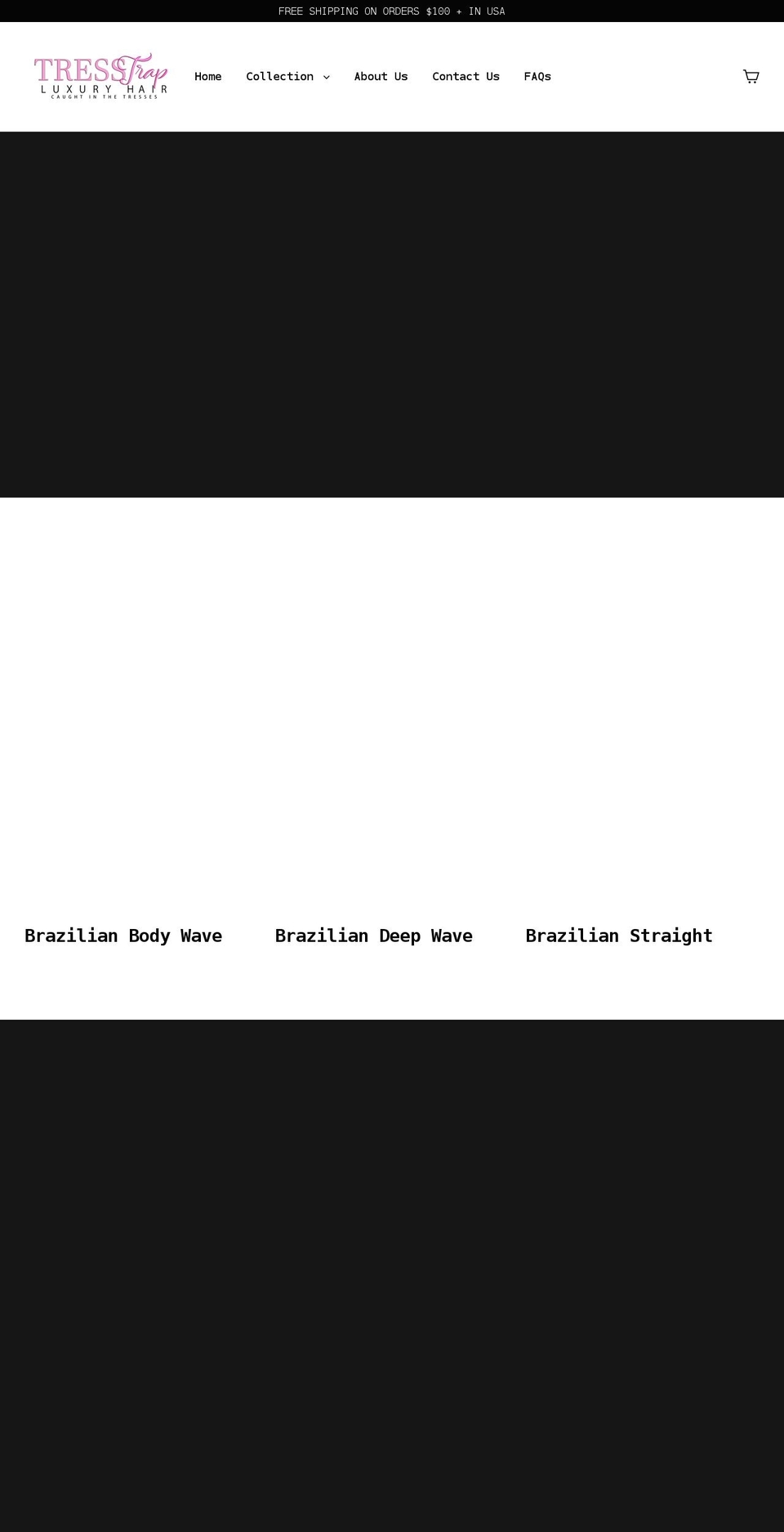 tresstrapluxuryhair.com shopify website screenshot