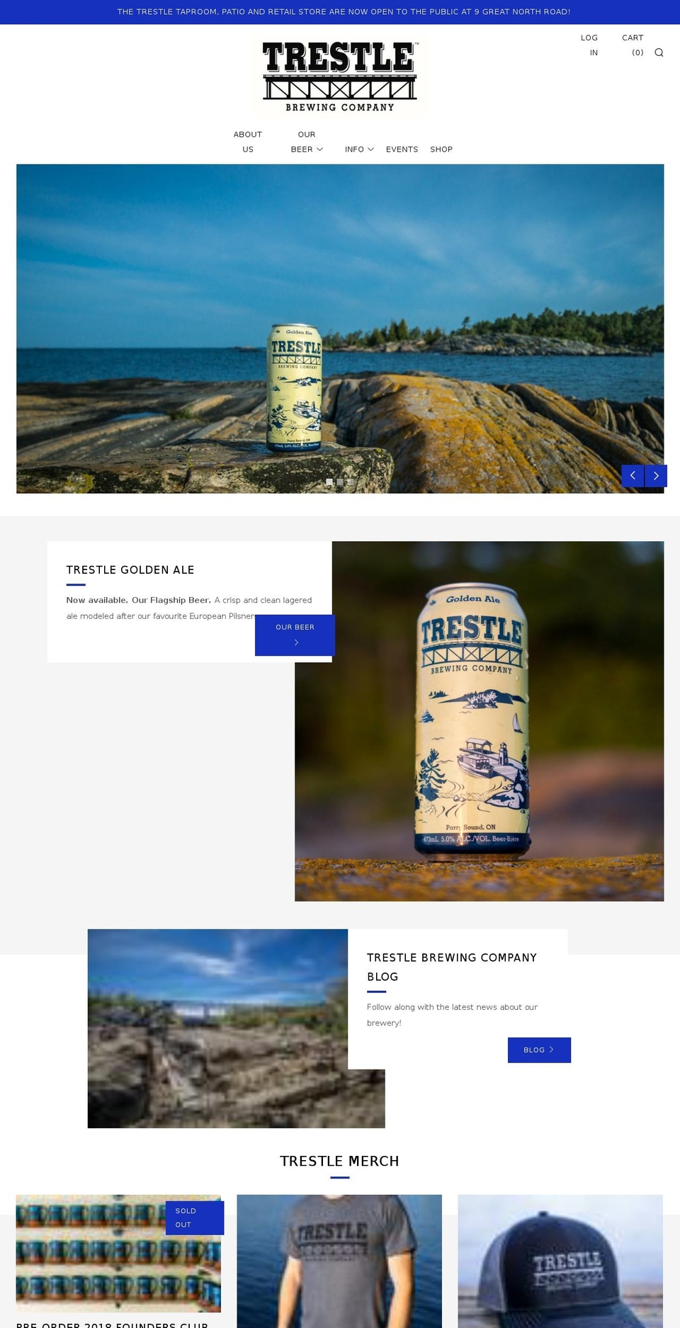 trestlecraftbeer.ca shopify website screenshot