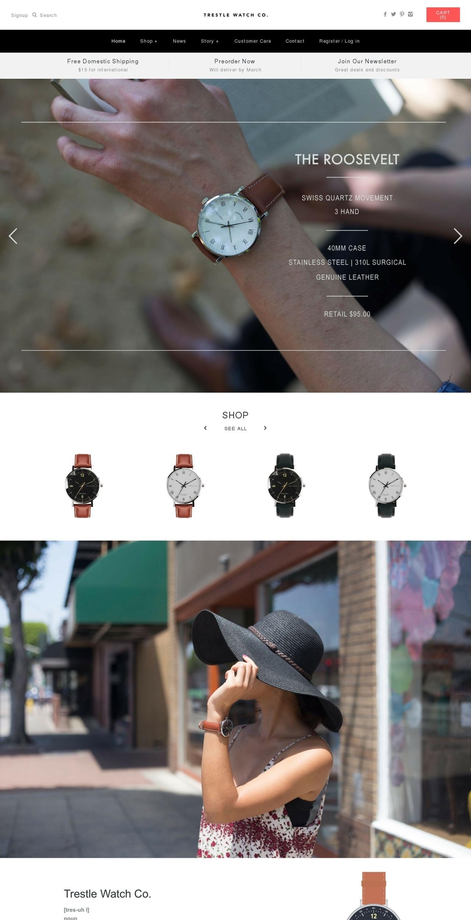 trestlewatchco.com shopify website screenshot