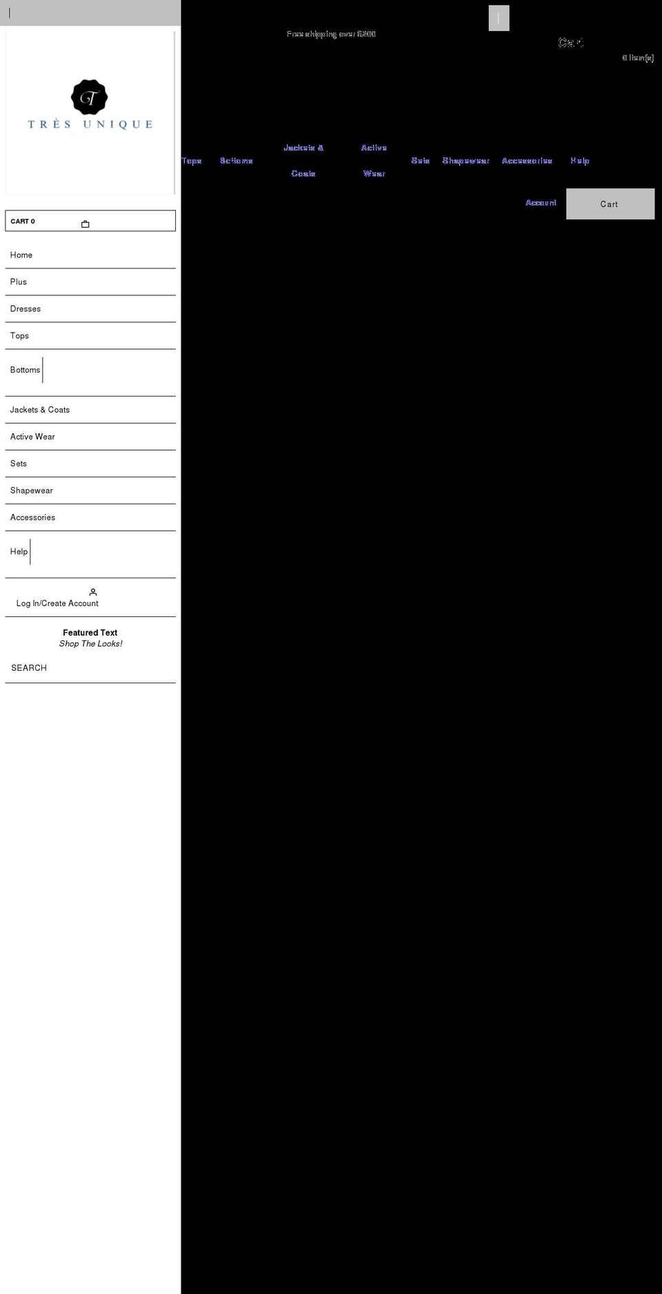 tresuniqueinc.com shopify website screenshot