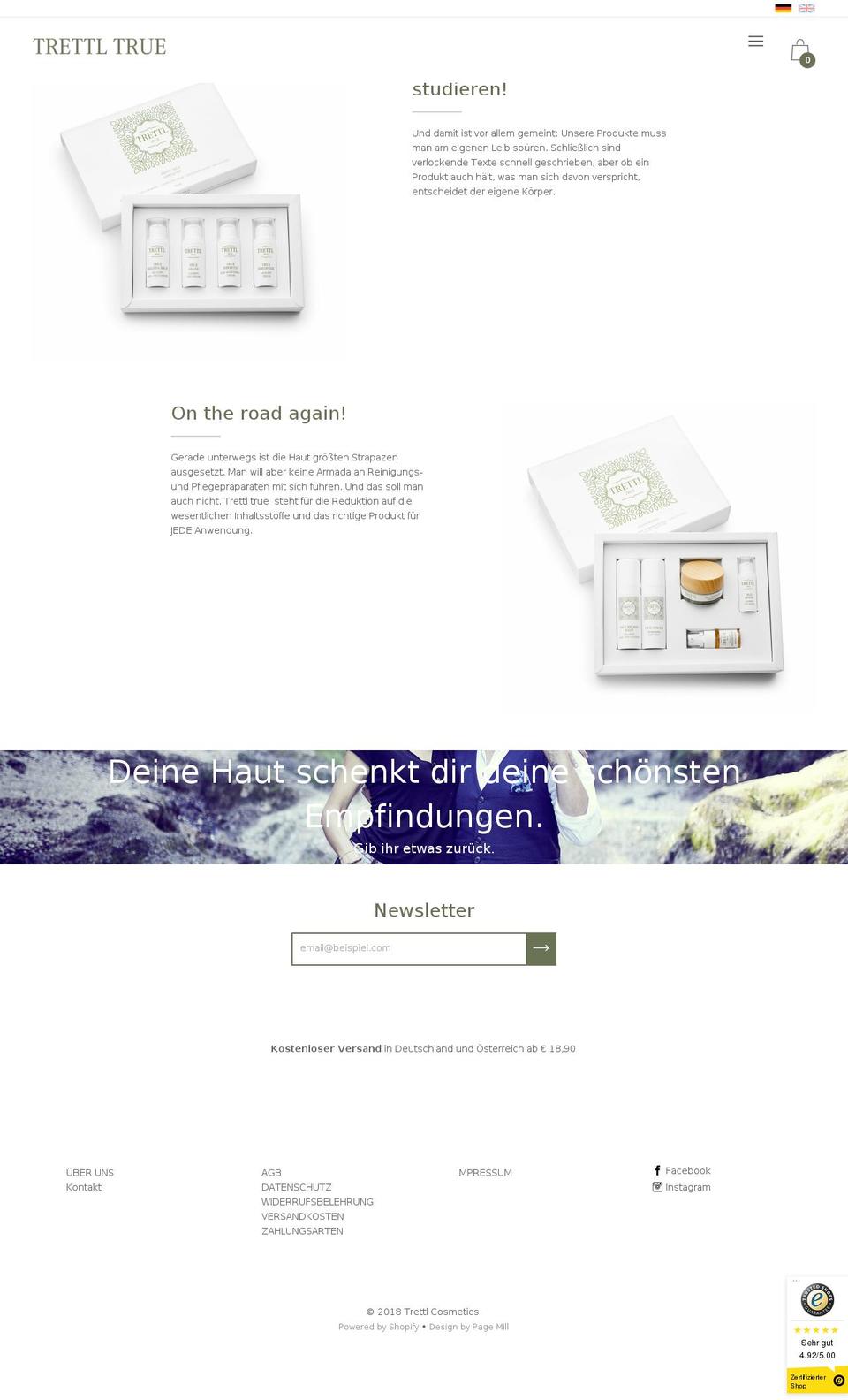 trettlcosmetic.com — Shopify storefront screenshot